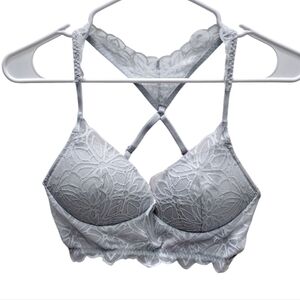 *PINK Victoria's Secret Pink Lace Floral Pushup Racerback BRA